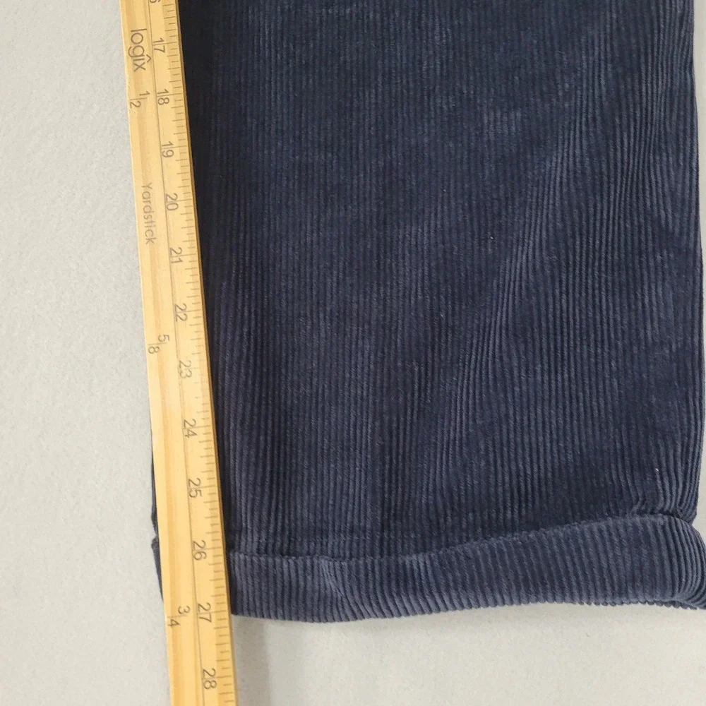 Brooks Brothers Corduroy Pants Mens 38x27* Navy Blue Elliot Pleated 100% Cotton‎